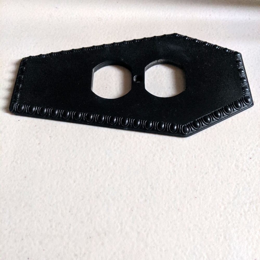Vampire Black Coffin Outlet Cover Gothic Dark Academia Decor Witchy Halloween